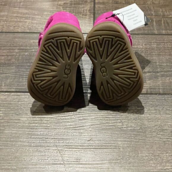 UGG I KEELAN Boot Infant 0/1 Pink Suede Shoes Fur Lined Winter Boots NEW - Picture 7 of 7
